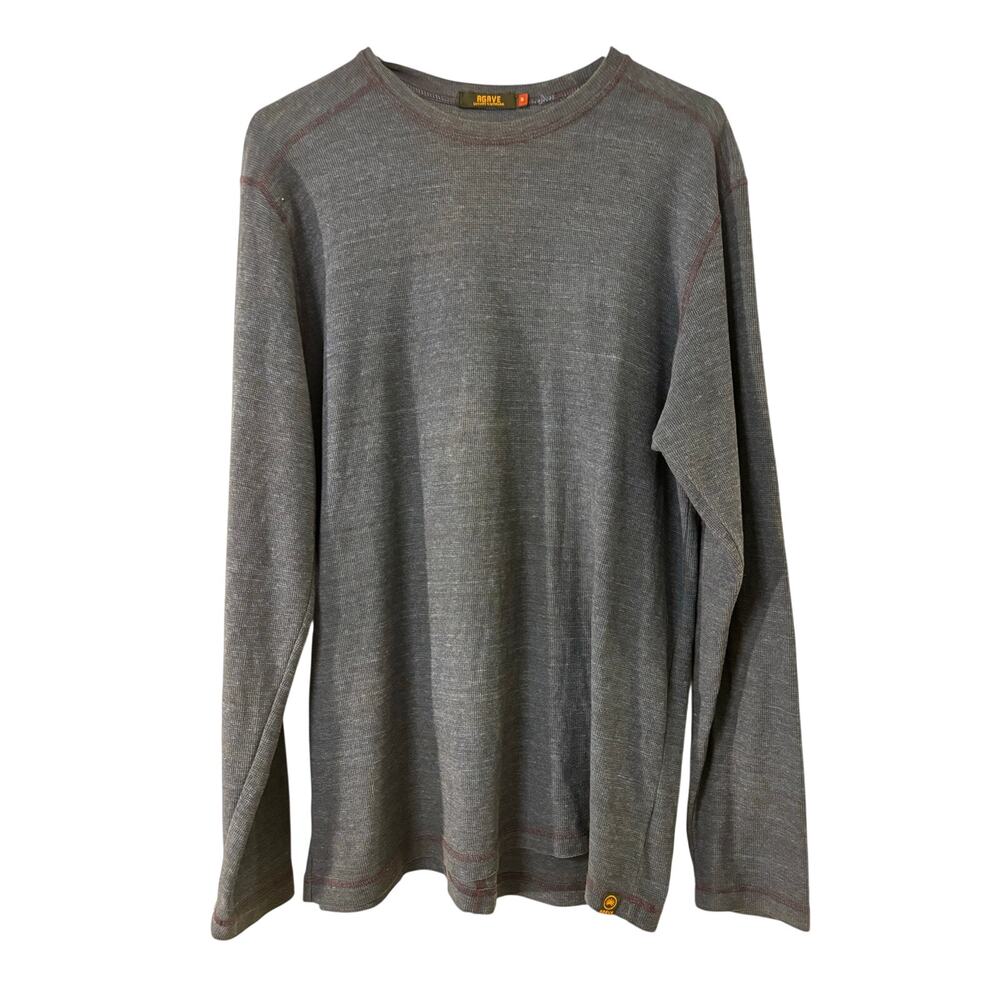 Agave Denim "AgaveLux" Long Sleeve Crewneck Shirt Medium Navy Blue Men USA
